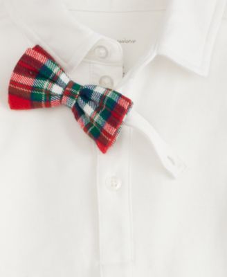 Baby Boys 3-Pc. North Pole Bowtie, Bodysuit & Plaid Pants Set, Macy's Exclusive