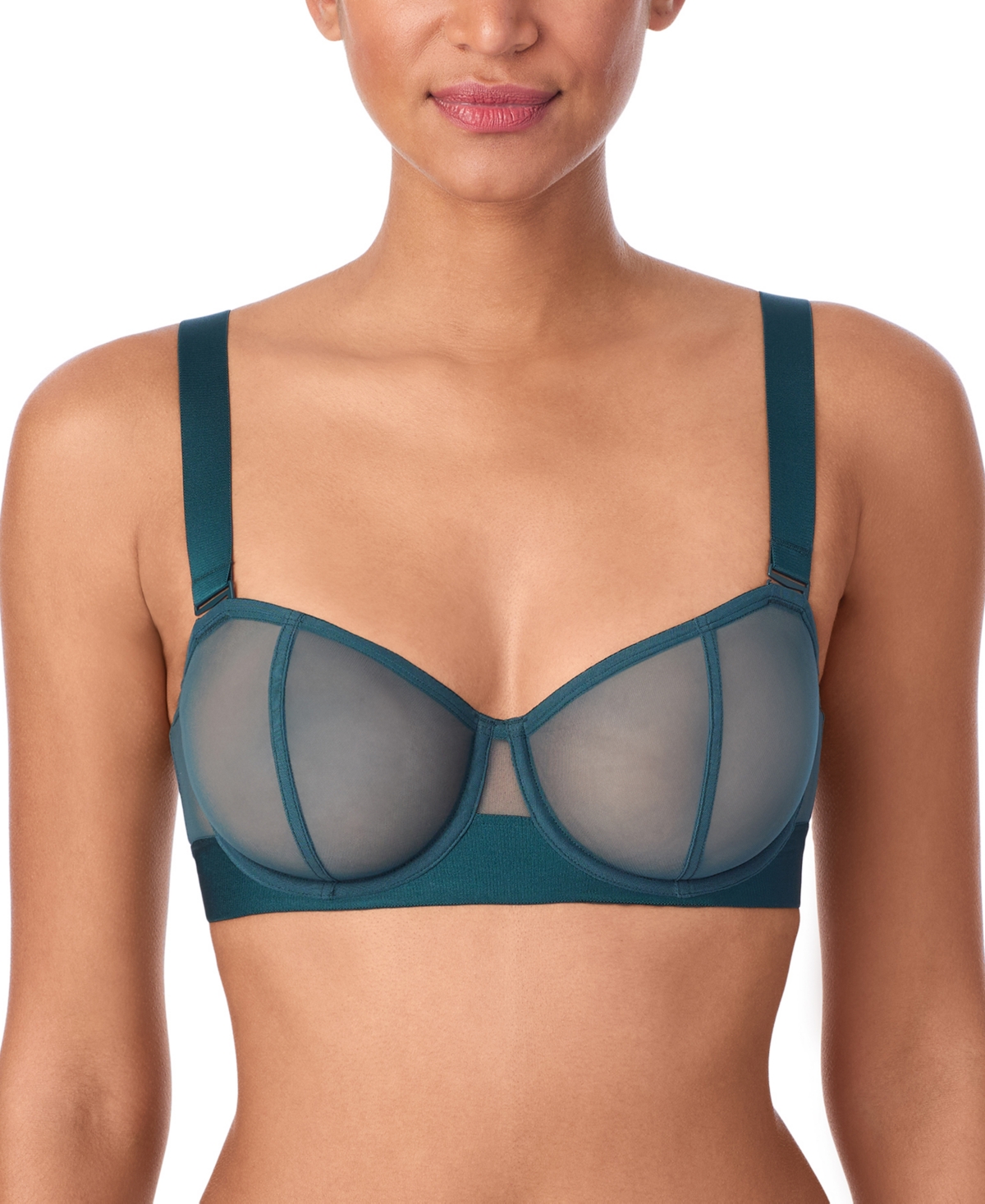 Dkny Sheers Strapless Underwire Bra In Blue
