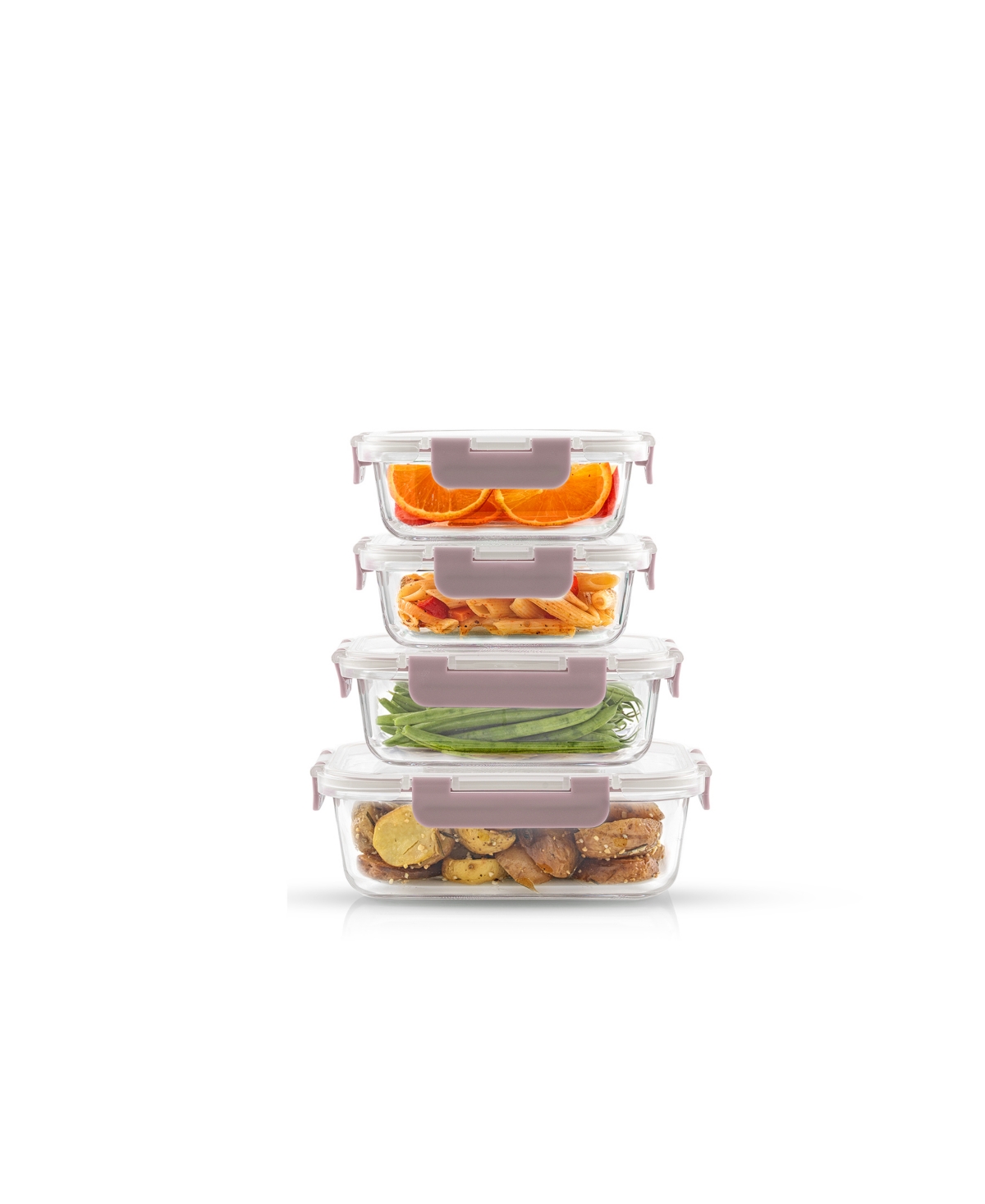 Joyjolt 24-piece Glass Storage Containers With Lids In Pink