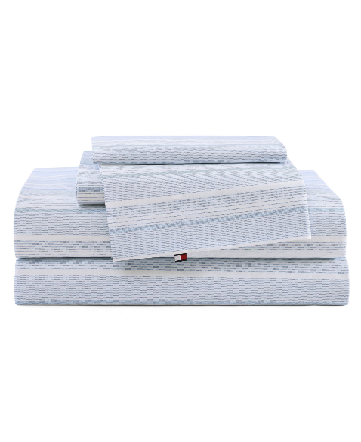 Tommy Hilfiger Printed 200-thread Count Cotton Percale 3-pc. Sheet Set, Twin In Blue