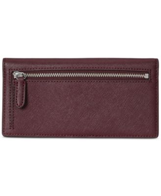Women's Crosshatch Leather Slim Snapped-Closure Wallet