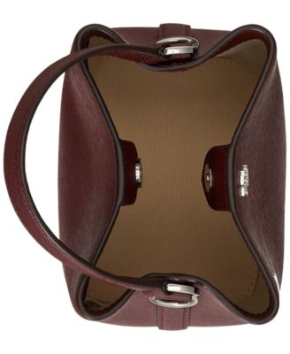 Crosshatch Leather Small Reese Bucket Bag