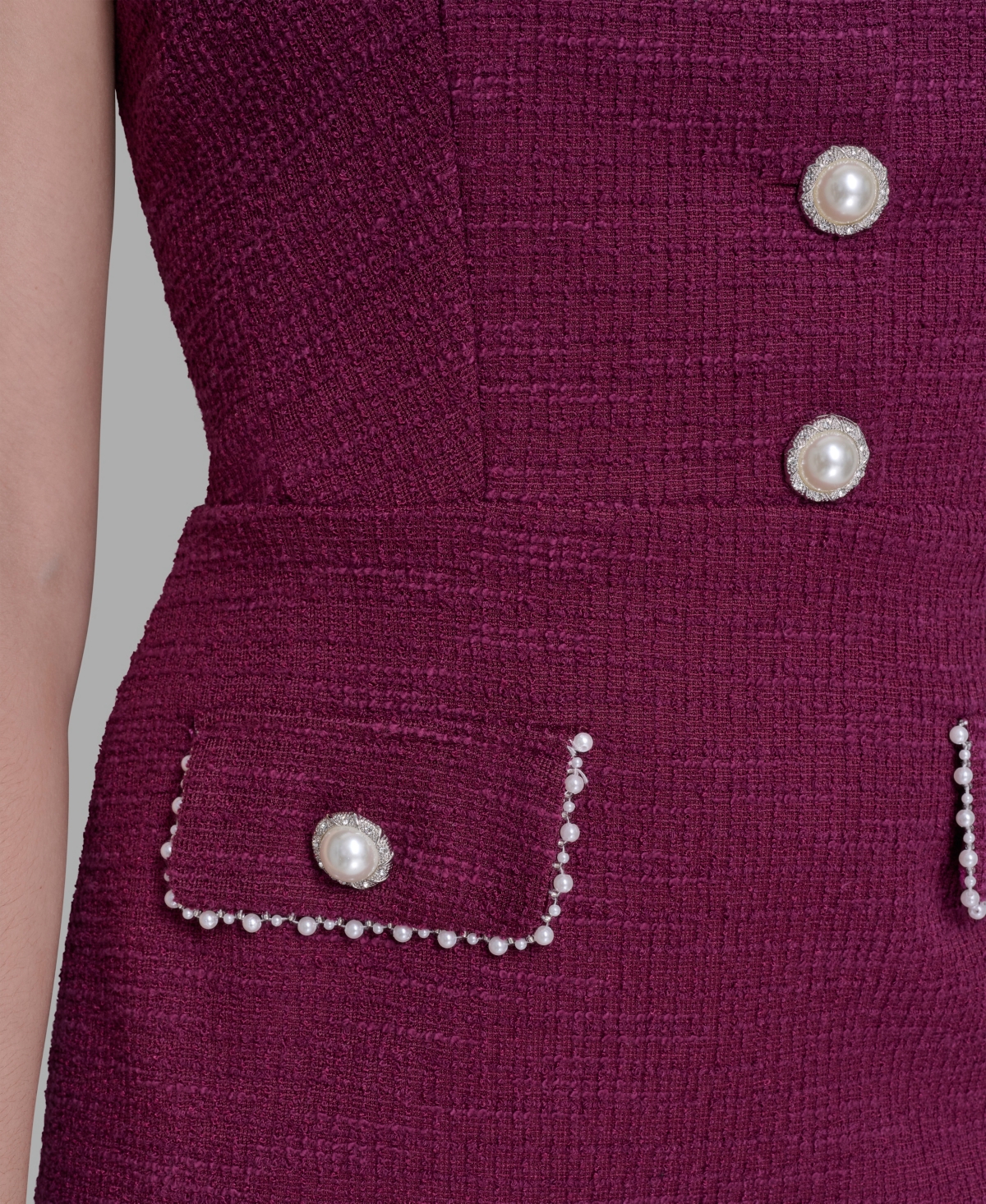 Karl Lagerfeld Women's Embellished Knit Tweed A-line Dress In Purple