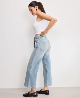 Women's Good Waist Palazzo Cropped Jeans, Regular & Plus Size