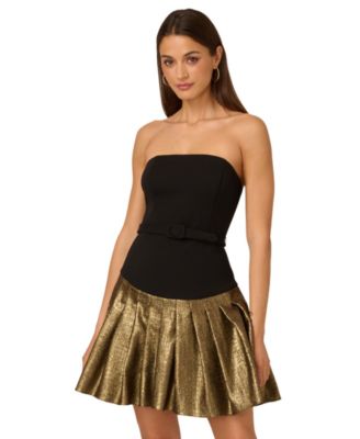 Women's Strapless Drop-Waist Minidress