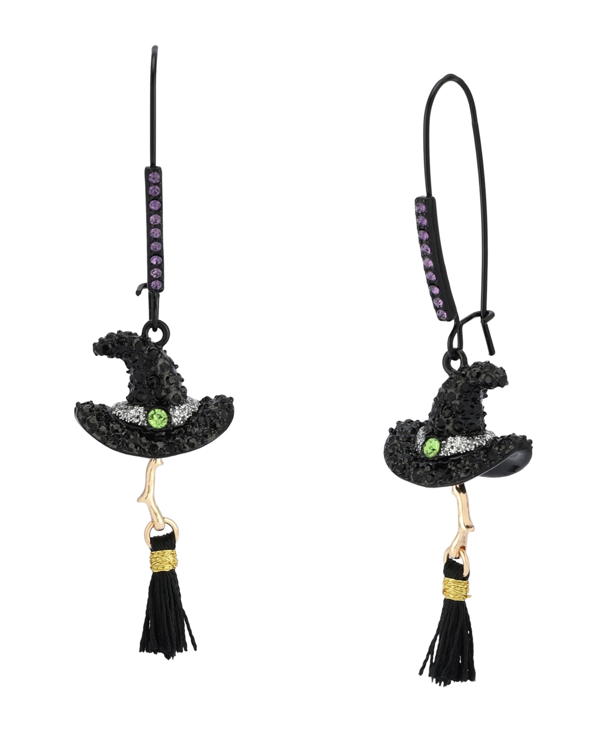 Betsey Johnson Faux Stone Witch Hat Dangle Earrings In Multi