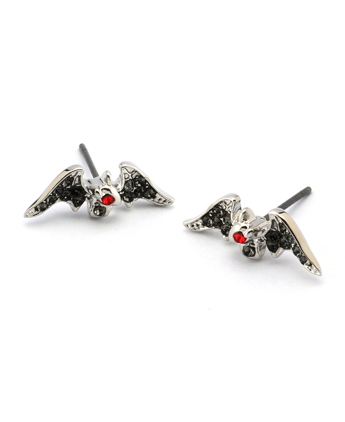 Betsey Johnson Faux Stone Bat Stud Earrings In Multi