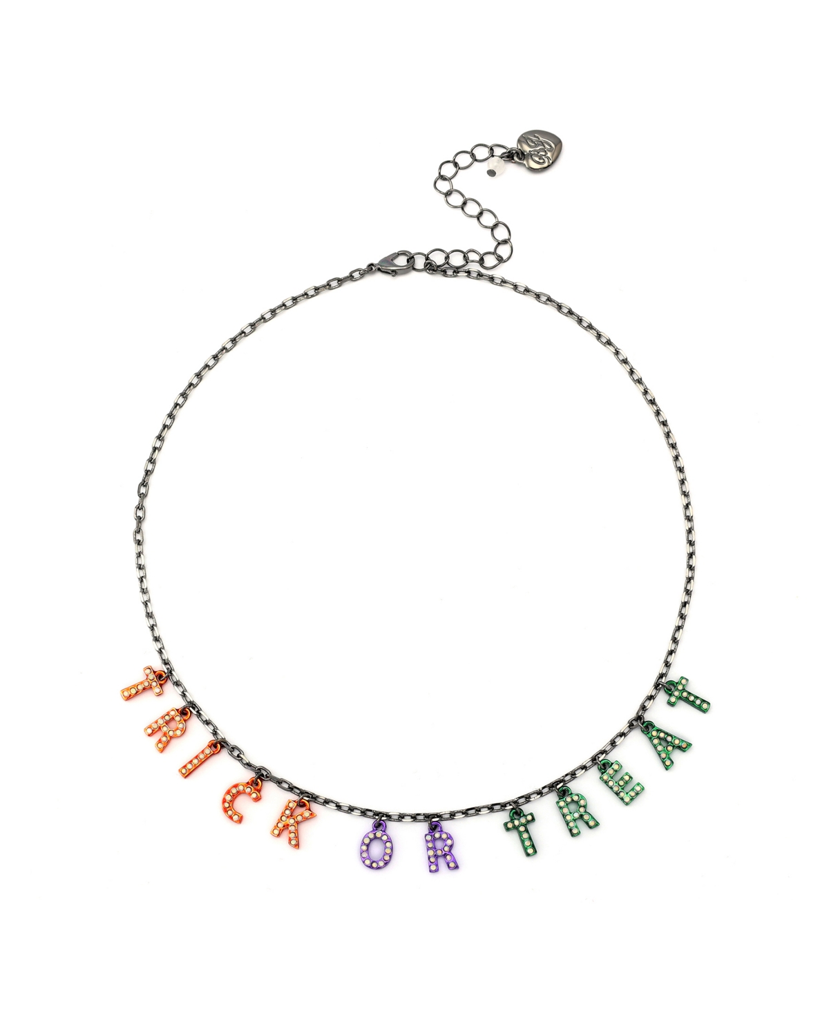 Betsey Johnson Faux Stone Halloween Trick Or Treat Bib Necklace