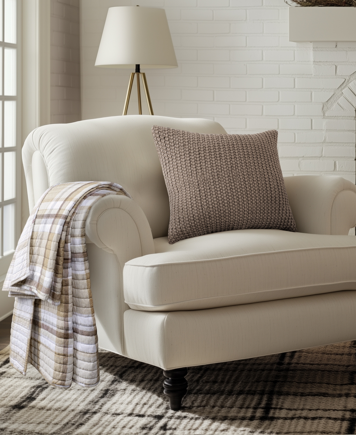Levtex Spencer Red Plaid Reversible Quilted Throw, 60" X 50" In Brown