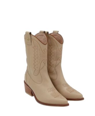 Women's Suede Leather Western Cowboy Booties