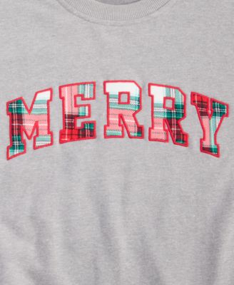 Women's Merry Plaid Appliqu&eacute; Sweatshirt, Macy's Exclusive