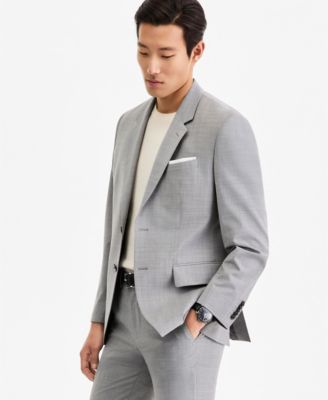 Men Modern-Fit Dark Gray Suit Separates 