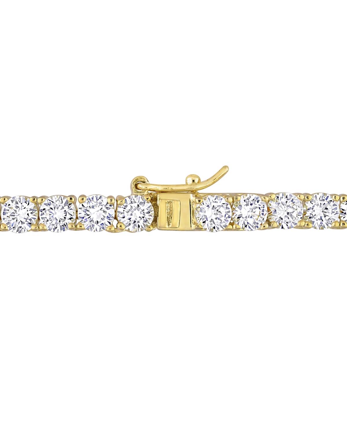 Macy's Lab Grown White Sapphire Tennis Necklace (33 Ct. T.w.) In Sterling Silver, 18" (also Available In 18 In Gold