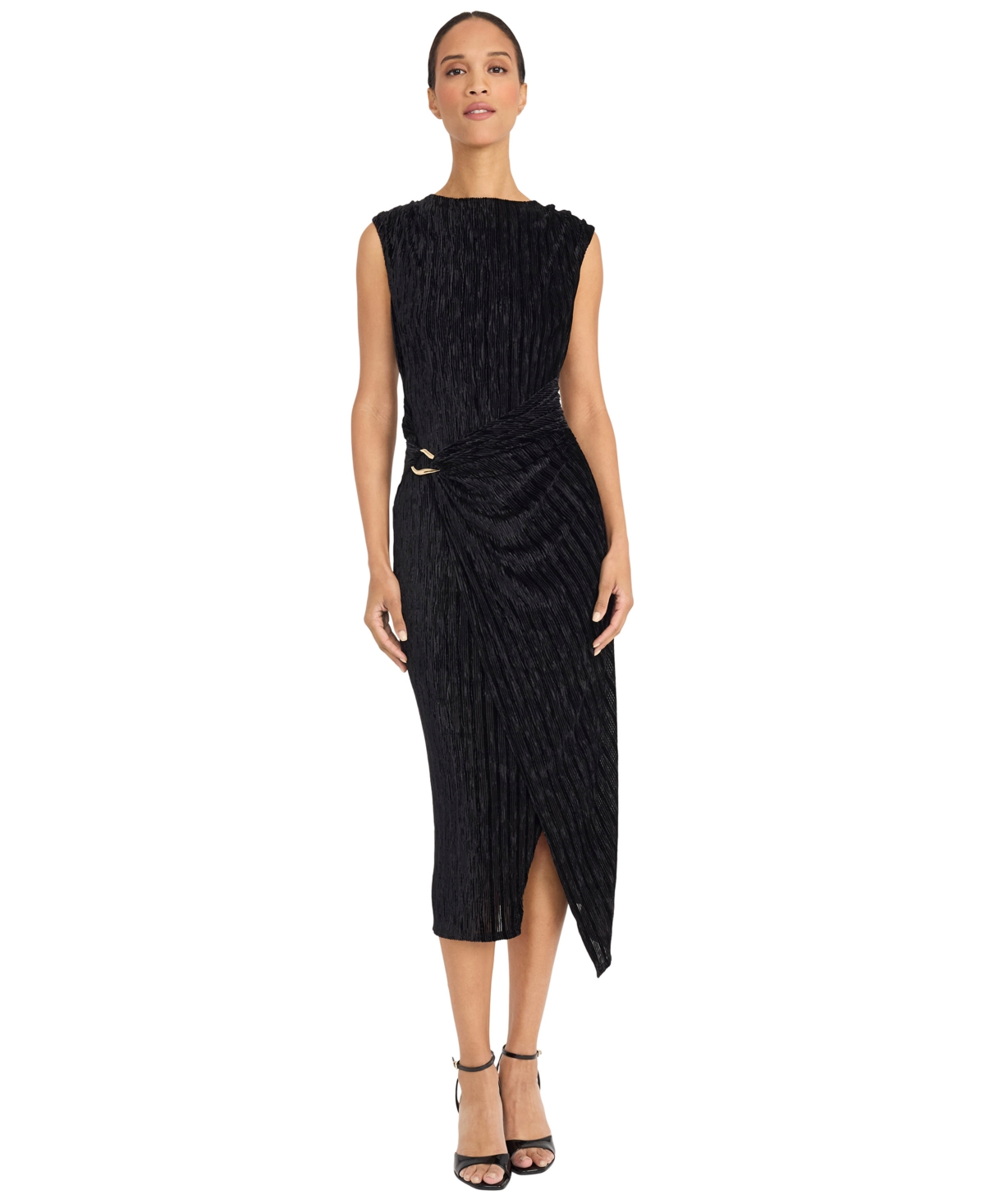 Maggy London Women's Gathering Detail Midi Dress - Black