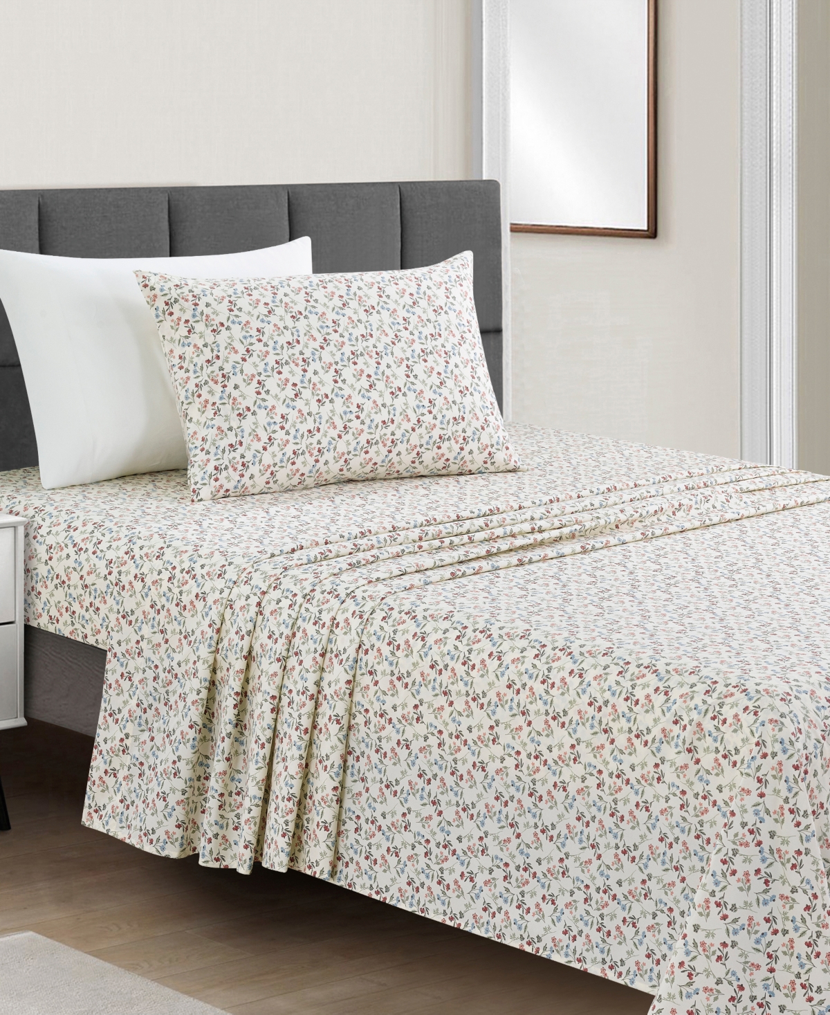 Sunham Microfiber Easy Care Printed 3-pc. Sheet Set, Twin