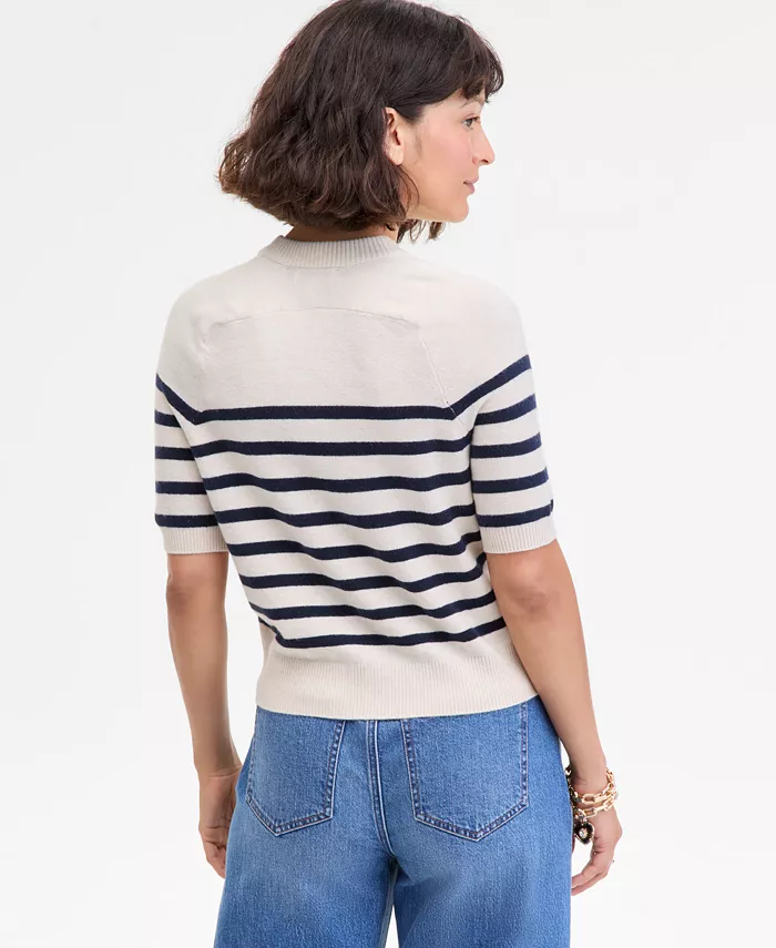 Women's Saddle Short Sleeve Sweater - thumbnail 8