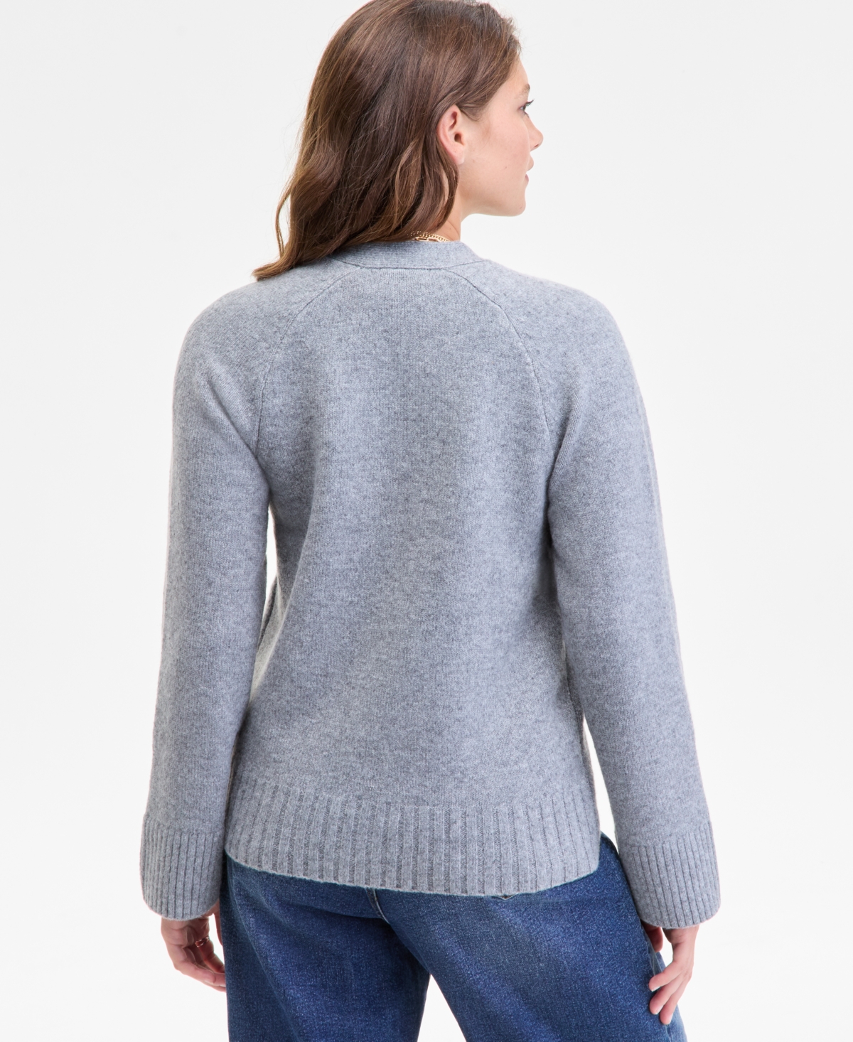 On 34th Women's V-neck Cardigan, Macy's Exclusive In Gray