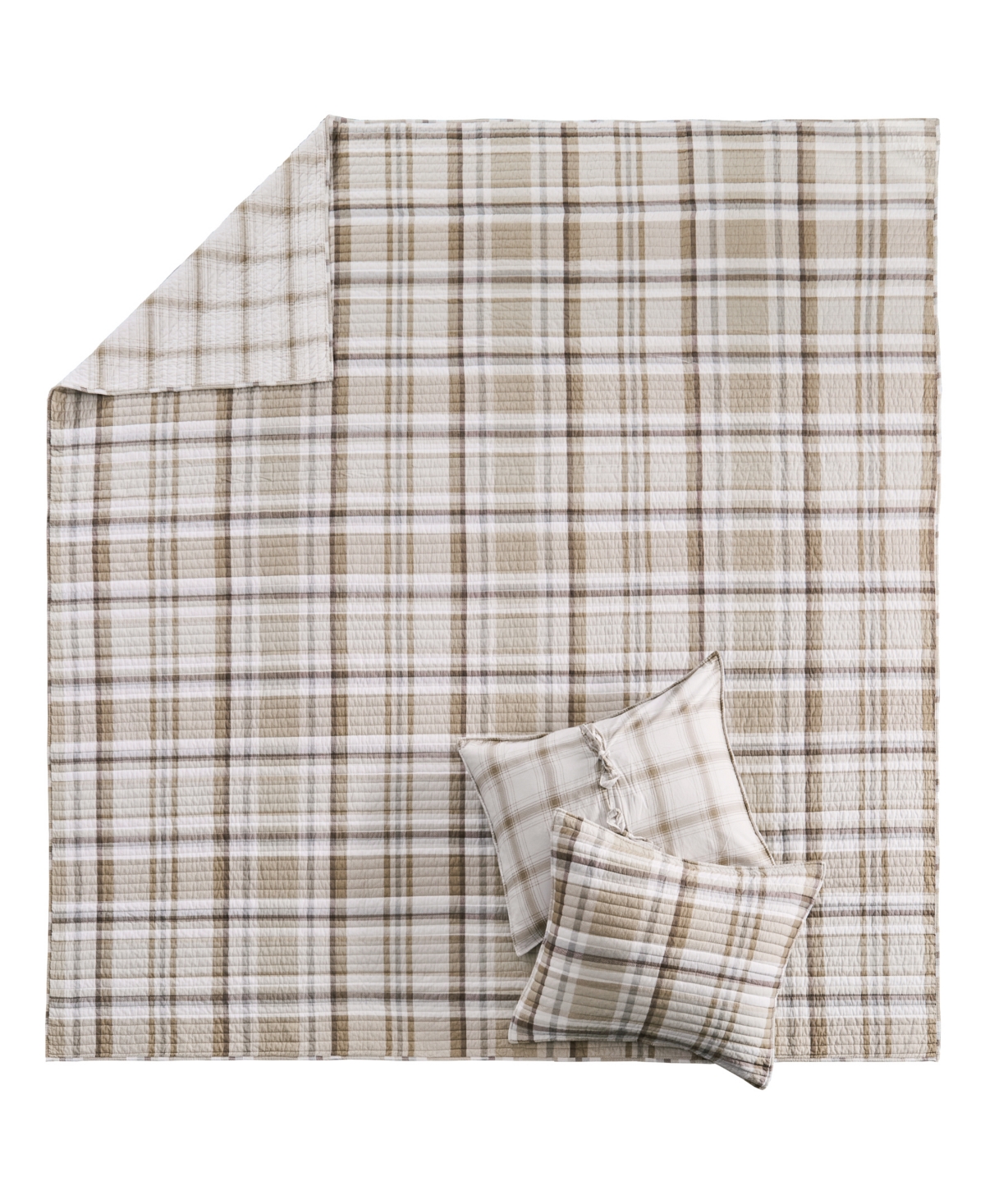 Levtex Spencer Red Plaid Reversible Quilt, Twin In Brown