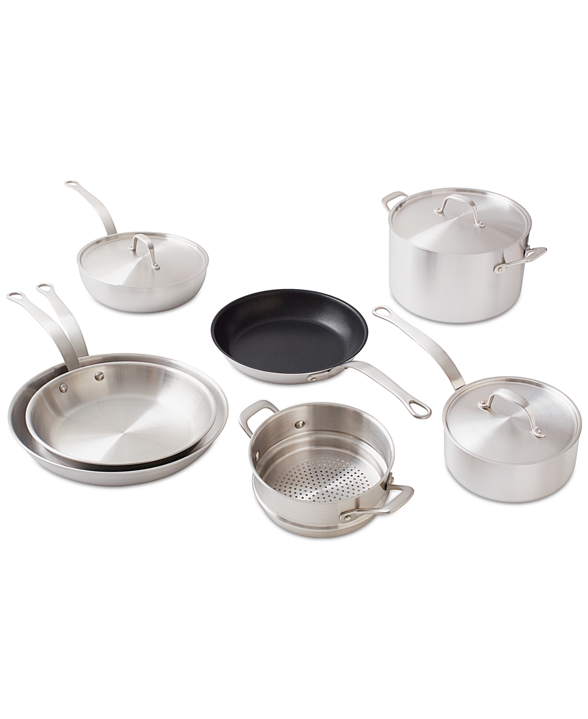 Daniel Boulud Kitchen 10-pc. Stainless Clad Cookware Set In Silver