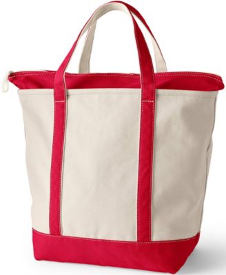 Large 5 Pocket Zip Top Canvas Tote Bag