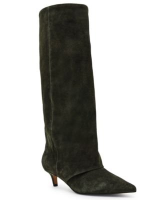 Women's Luca Wide-Calf Slouchy Kitten-Heel Dress Boots