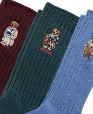 Men's 3-Pack Embroidered Bears Socks Gift Box