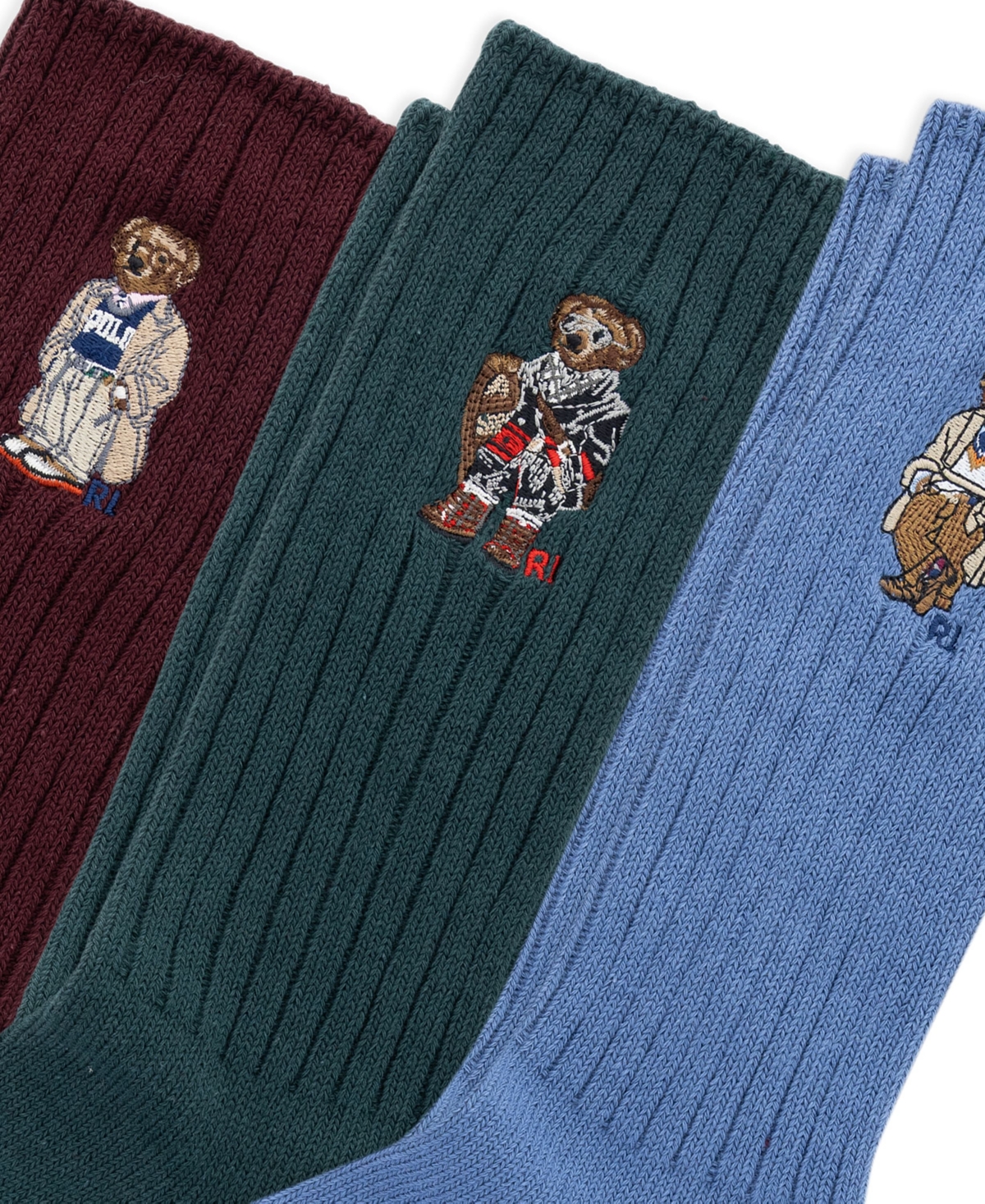 Polo Ralph Lauren Men's 3-Pack Embroidered Bears Socks Gift Box