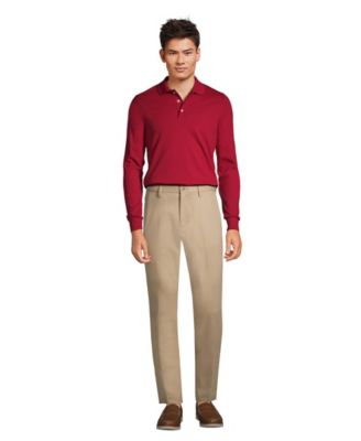 Men's School Uniform Long Sleeve Interlock Polo Shirt
