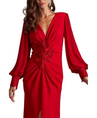Women's Sahana Bishop Sleeve Plunge Gown