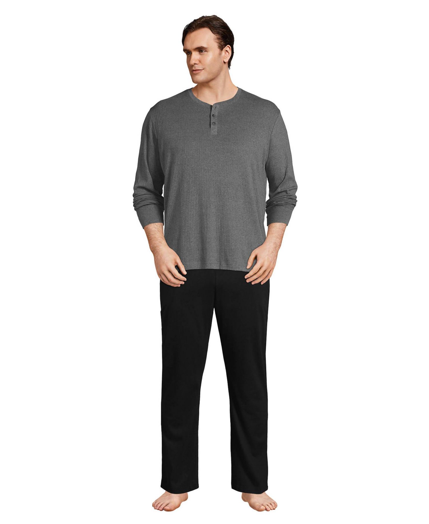 Big & Tall Knit Rib Pajama Henley