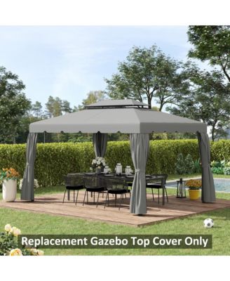13' x 10' Double Roof Gazebo Replacement Canopy Top Cover