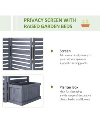 Freesding Outdoor Privacy Screen, 4 Self-Draining Planters,