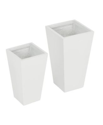 2-Pack MgO Flower Pots with Drainage Hole, Outdoor Planters