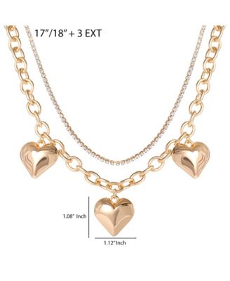 Triple Heart Statement Necklace