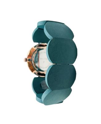 Turquoise Stretch Wooden Watch