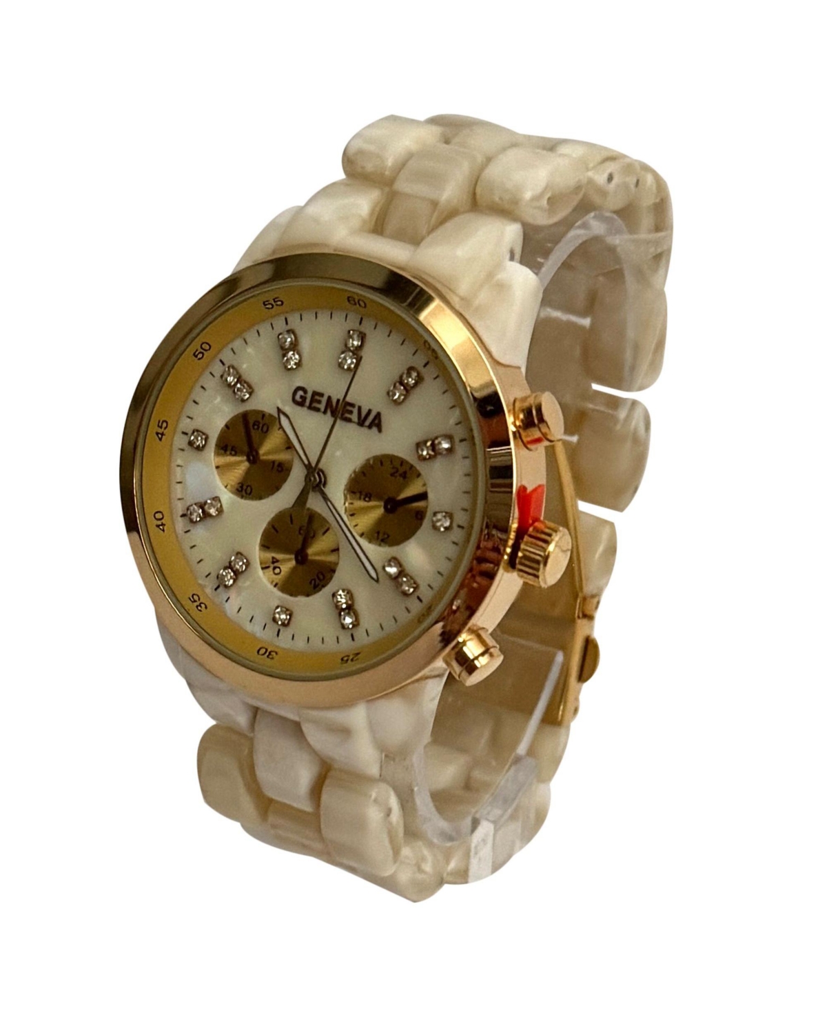 Olivia Pratt Beige and Gold tone Face Women Watch