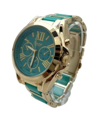 Teal Big Bold Gold and Bright Colors Women Watch