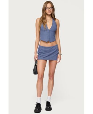 Women's Frankey Pinstripe Button Up Halter Top
