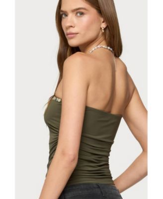 Womens Liat Ruched Built In Bra Tube Top