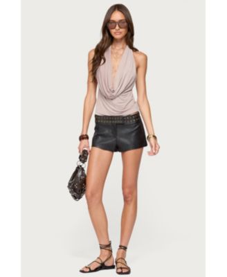 Womens Dylan Cowl Neck Halter Top