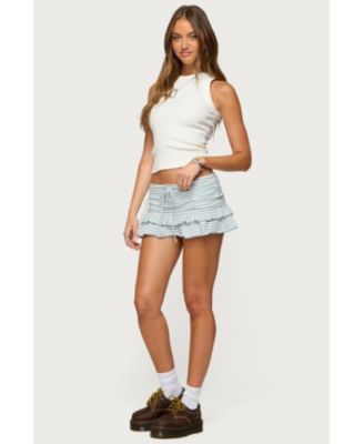 Women's Avia Ruffle Striped Mini Skort