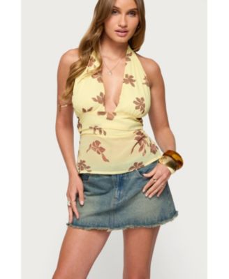 Women's Hannah Floral Chiffon Halter Top