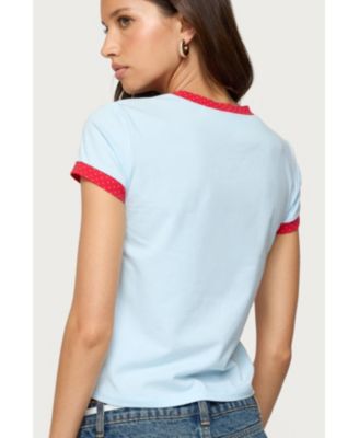 Womens Eighty Polka Dot Contrast T Shirt