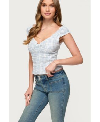 Women's Dolsy Plaid Button Up Top