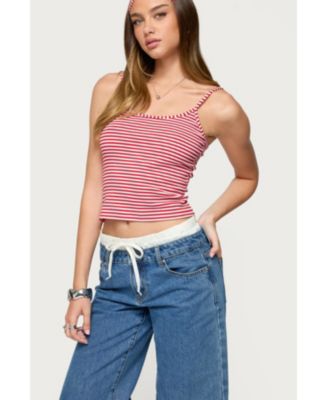 Womens Two Piece Striped Headband Tank Top