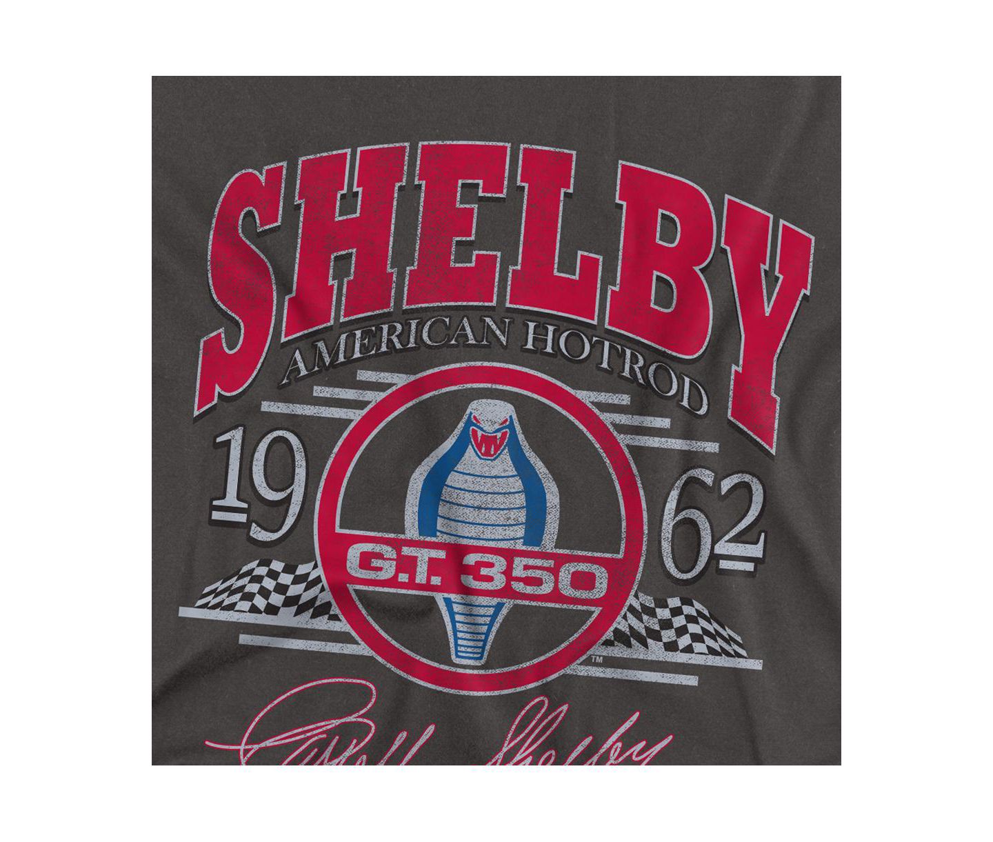 Мужская футболка Shelby Cobra Carroll Shelby Hotrod Arched, цвет: Угольный — фото 2
