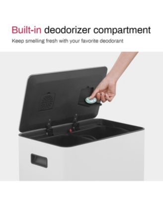 Rectangular Stainless-Steel-Made Matt Black Recycle Step-on Trash Can with Dual 30 liter + 30 liter Compartments for Kitchen