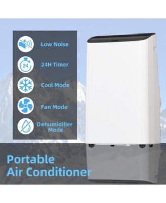 14,000 BTU Portable Air Conditioner - 3-in-1 Cooling Unit, 48dB Ultra Quiet, Window Kits with Drainage Pipe & Remote Control, Black Top Cover