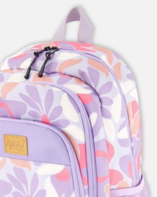 Girl Little Kids Backpack Lilac Retro Flower Print - Toddler|Child