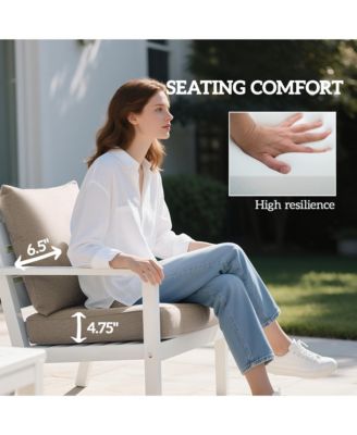 4 Outdoor Chair Cushions with Seat & Backrest, 24" x 24",